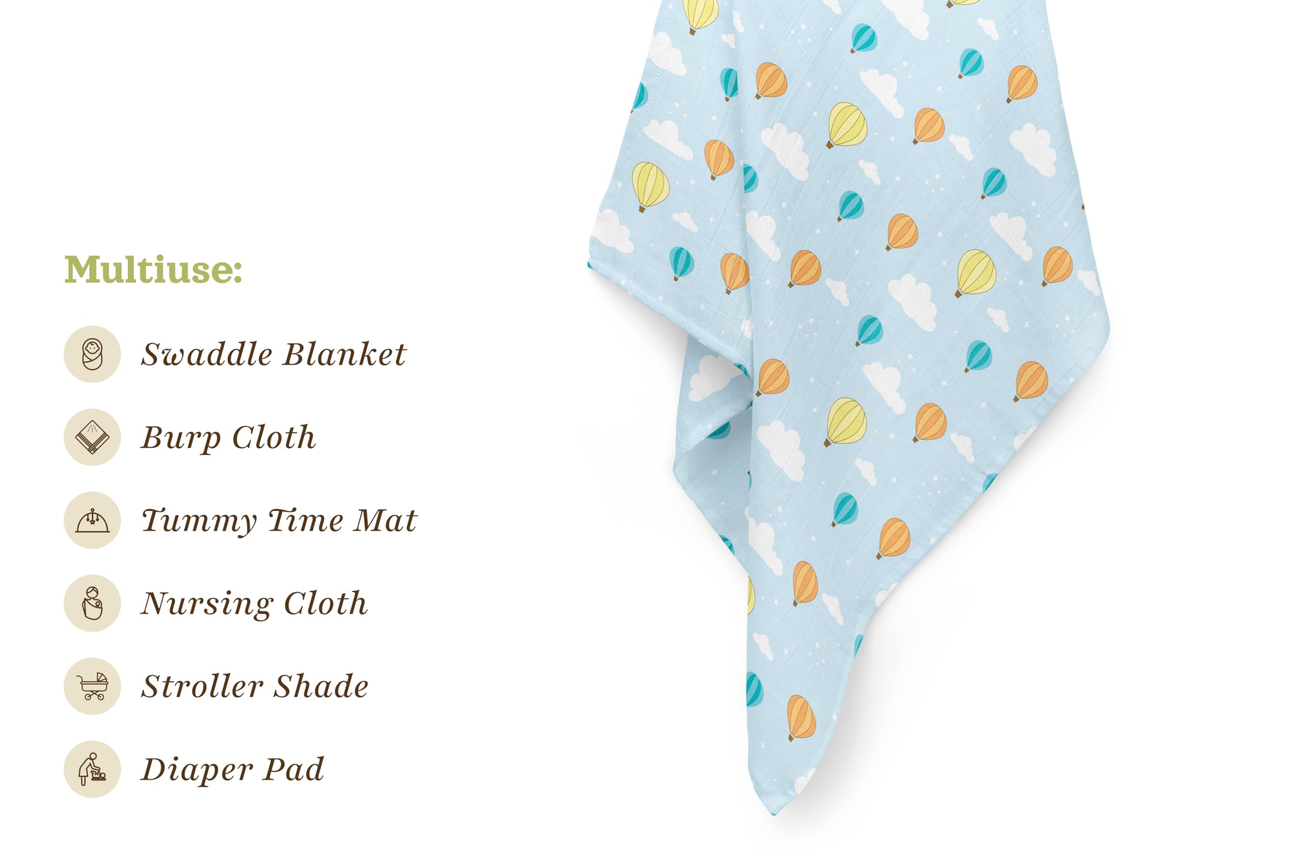Stellar Kiddos Muslin Swaddle two-pack provides versatile care options