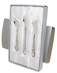Stephan Baby silver-plated spoons close-up emphasizes non-tarnish finish for easy care.