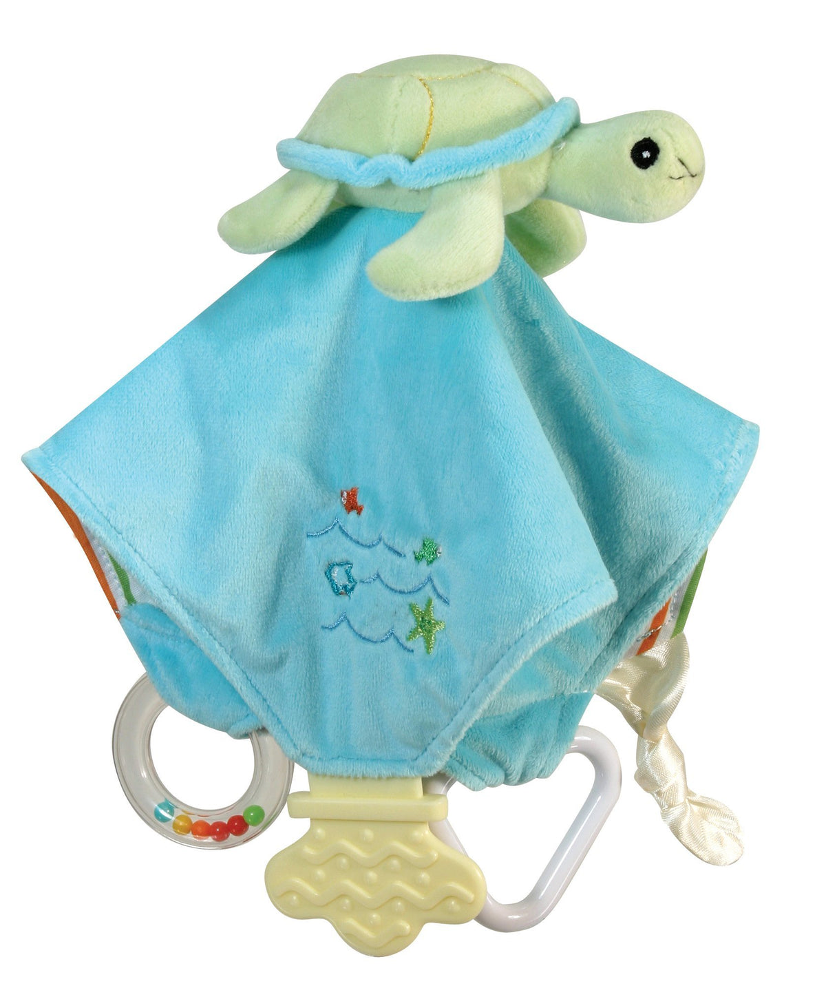 Stephan Baby Go Fish Chewbie green sea turtle teething toy for soothing sensory play.