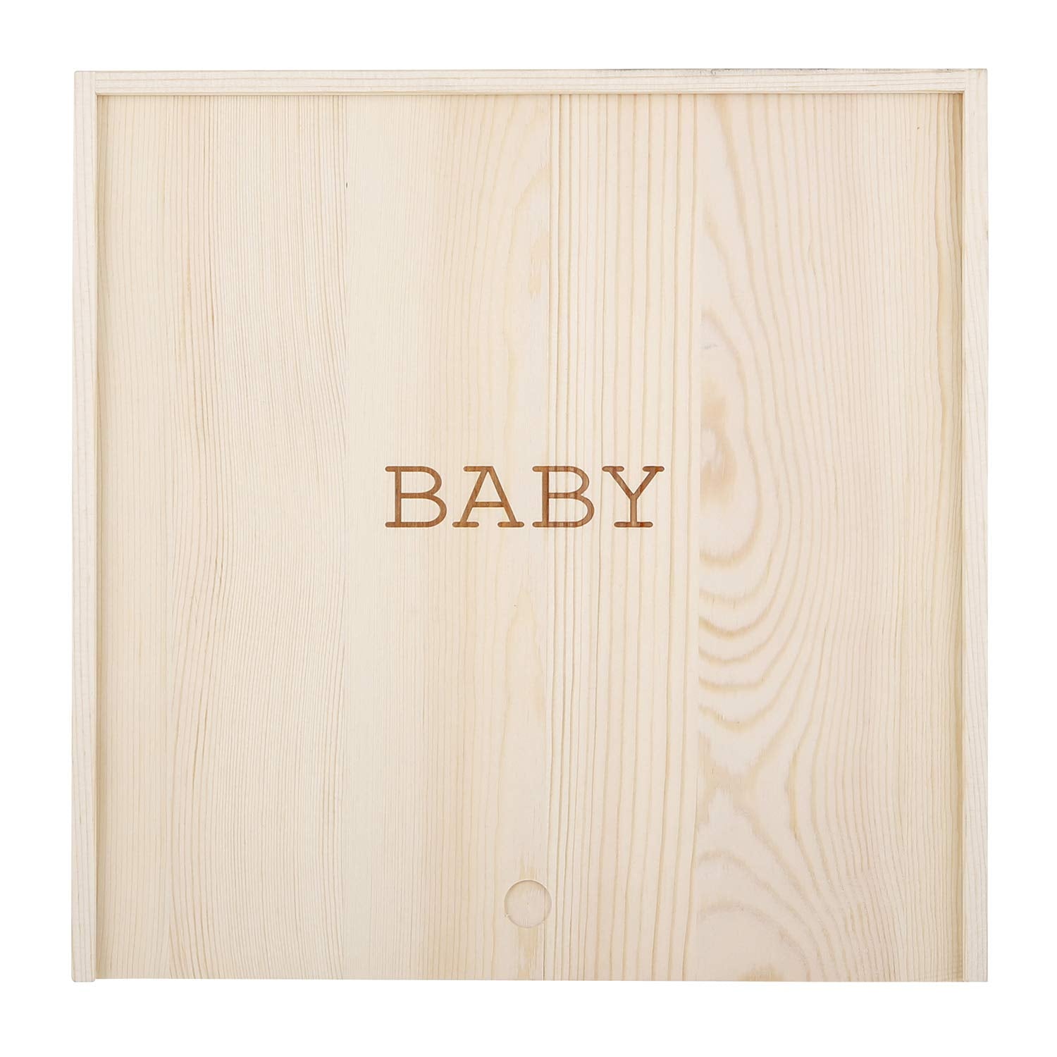 Stephan Baby keepsake box lid detail with printed baby for a modern heirloom touch