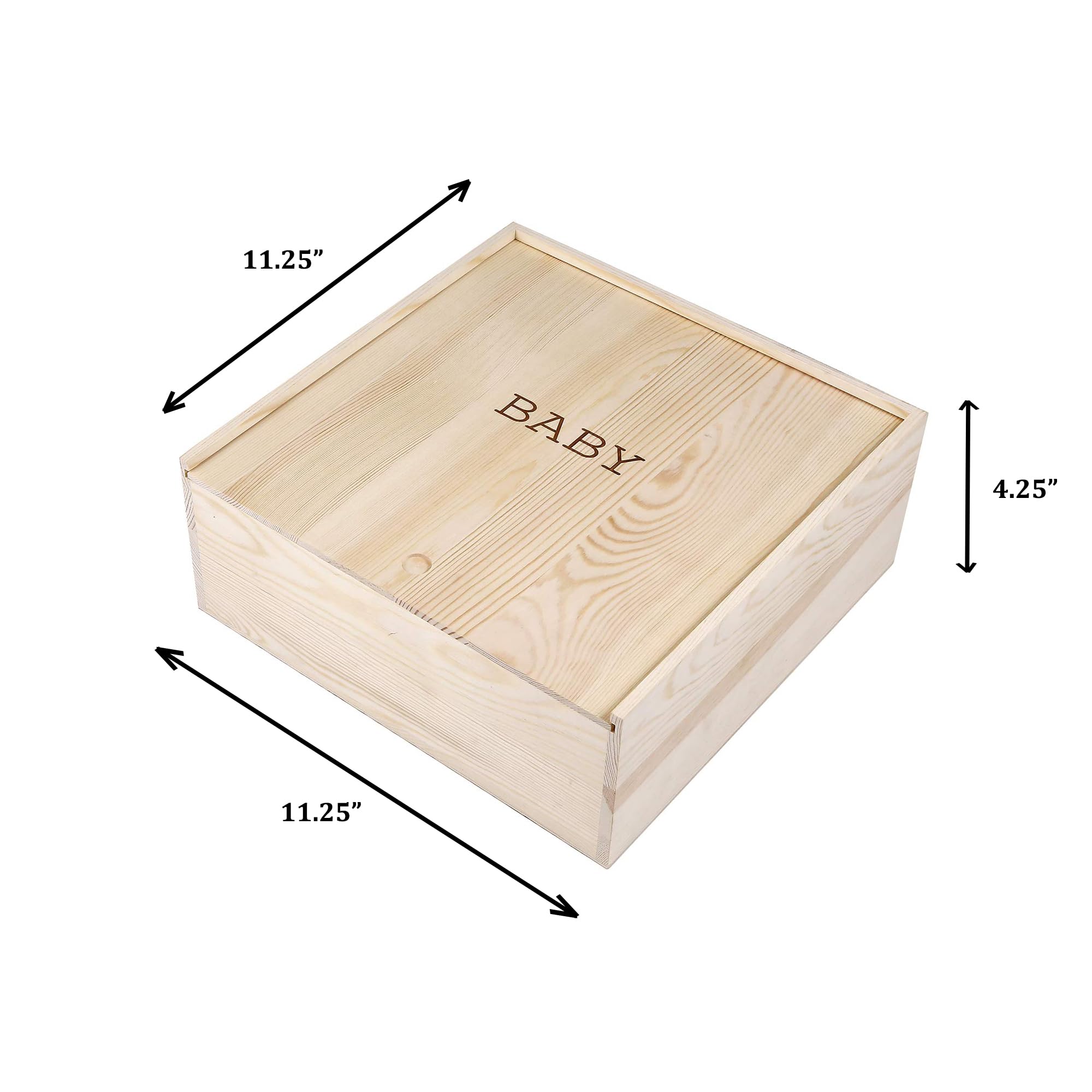 Stephan Baby keepsake box lid-open view with space for ultrasound images