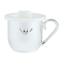 Stephan Baby silver-plated keepsake sippy cup with crown detail for heirloom gifting.