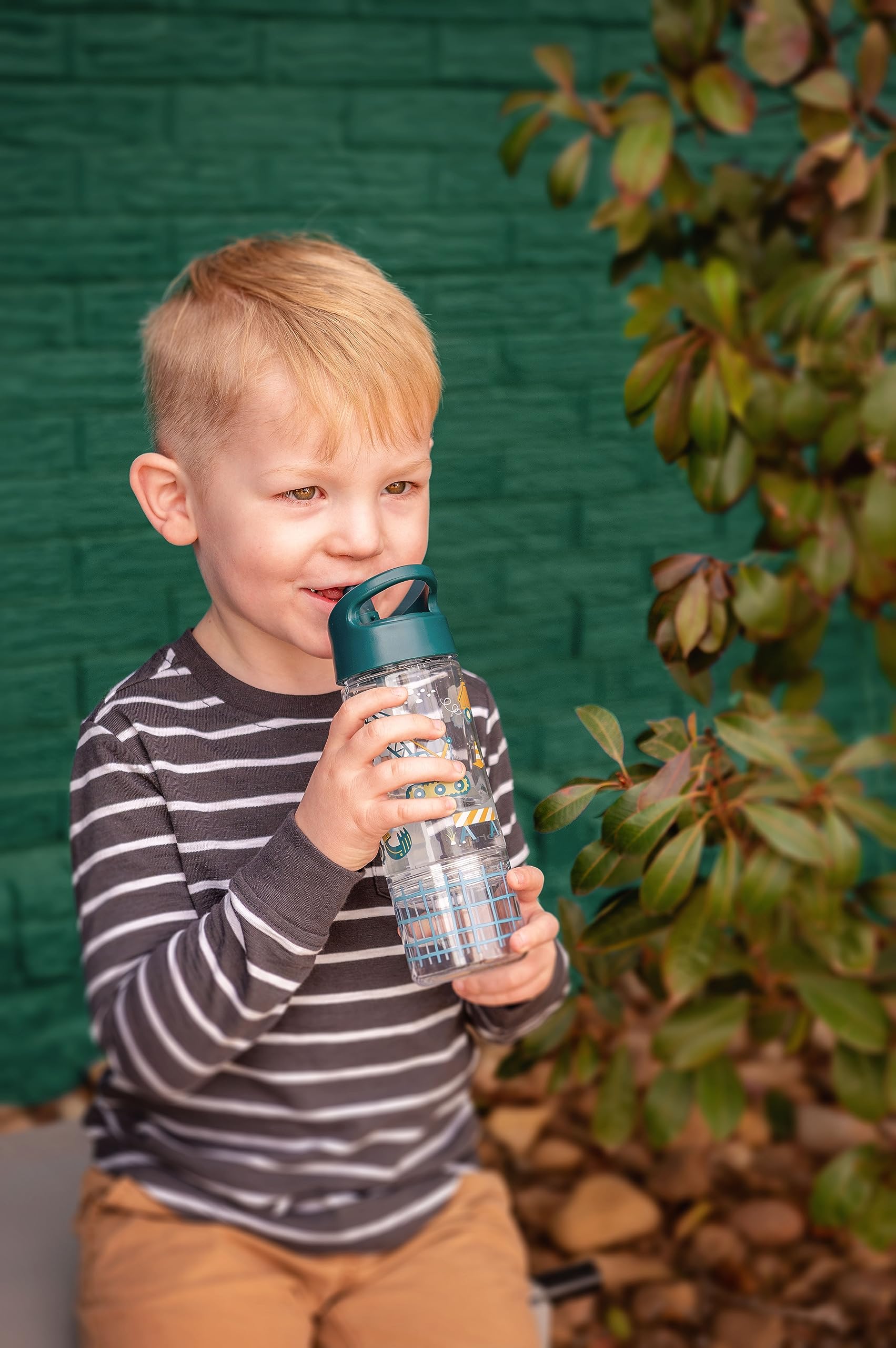 Stephen Joseph Kids Sip and Snack Bottle showing generous opening for quick snacks