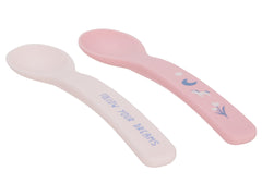 Stephen Joseph silicone spoon unicorn dishwasher-safe design shown with clean dishes.
