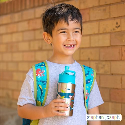 Stephen Joseph unicorn bottle carry loop for easy handling.