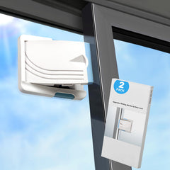 STERGDE sliding door lock 2-pack blue front view, quick tool-free installation for child safety