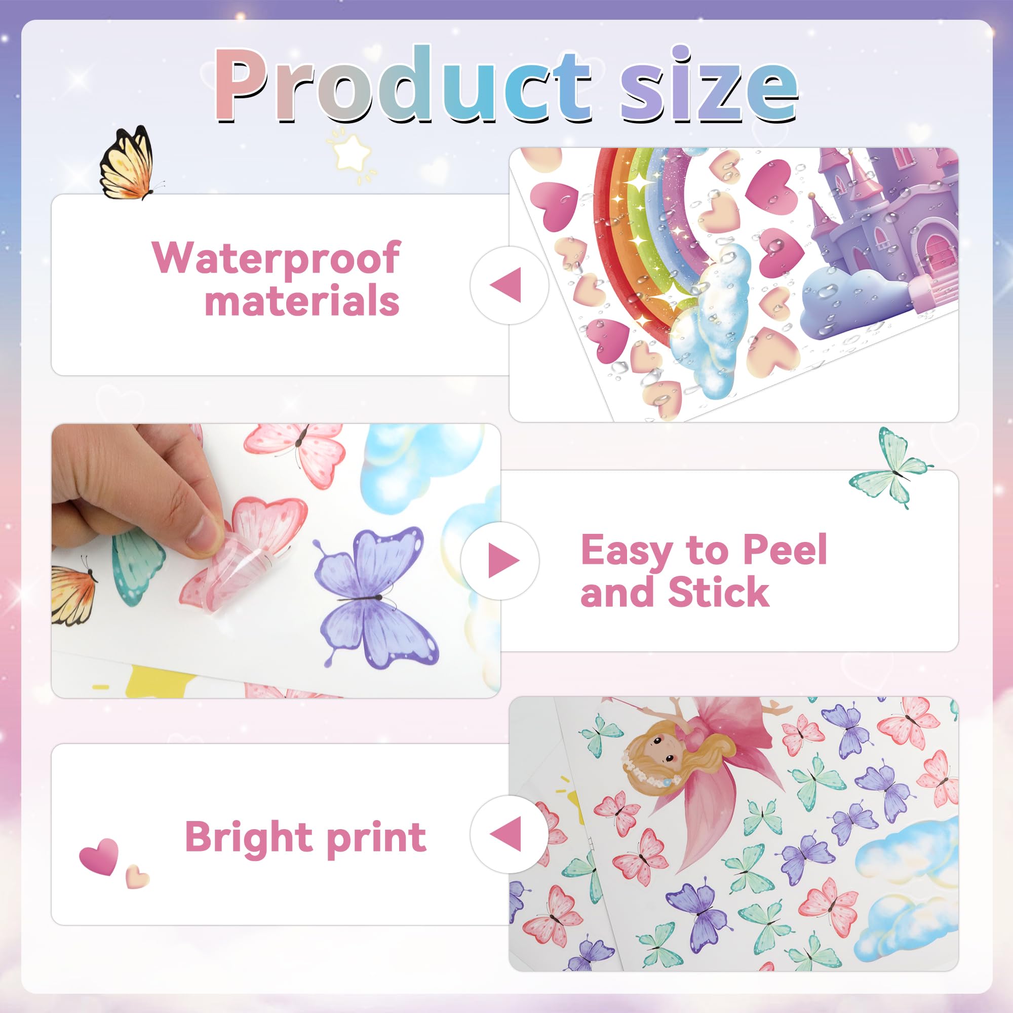 Sticeard unicorn wall decal fairies adds magical accents to nurseries.