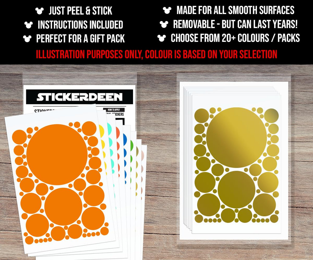 StickerDeen polka dot circle 16x25mm tiny dots for nursery accents