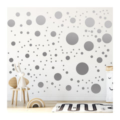 StickerDeen polka dot circle wall stickers pack adds playful decor to walls.