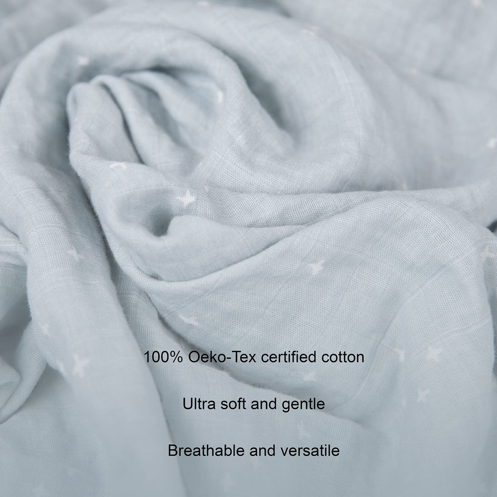 Sticky Toffee Muslin Swaddle close-up showing breathable cotton weave for everyday comfort.