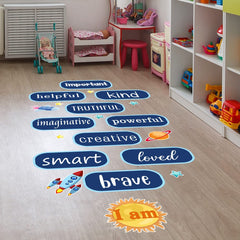 Stiiickraft inspirational quotes floor decals hero — vibrant motivation for classroom walls and floors.