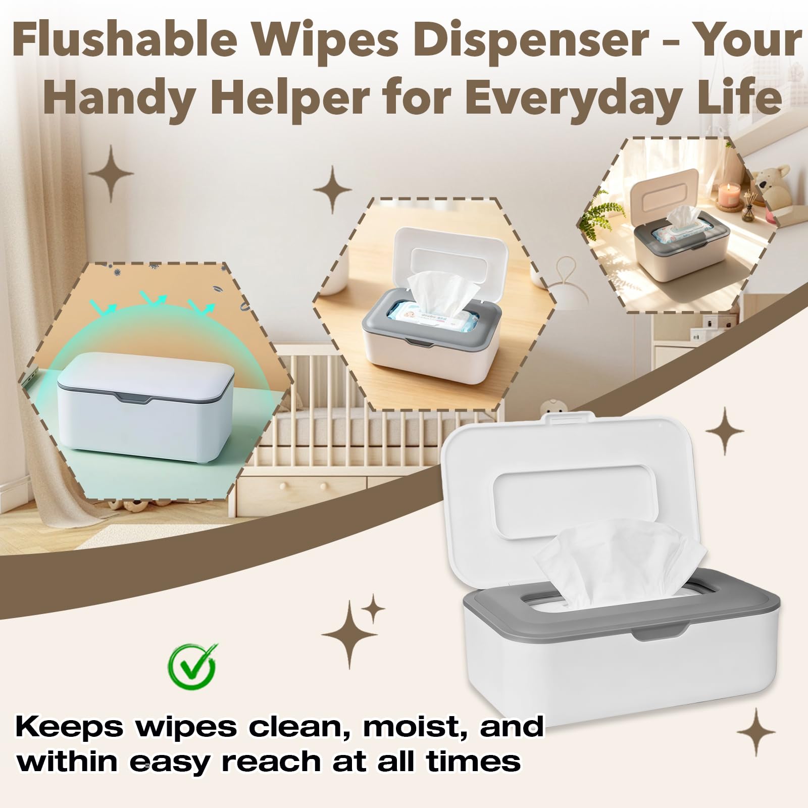 Stitokg flushable wipes dispenser modern Nordic style suits bathrooms and kitchens.