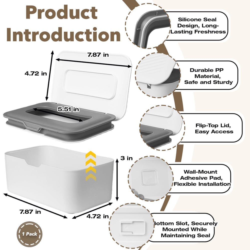 Stitokg flushable wipes dispenser open lid enables quick access during busy mornings.