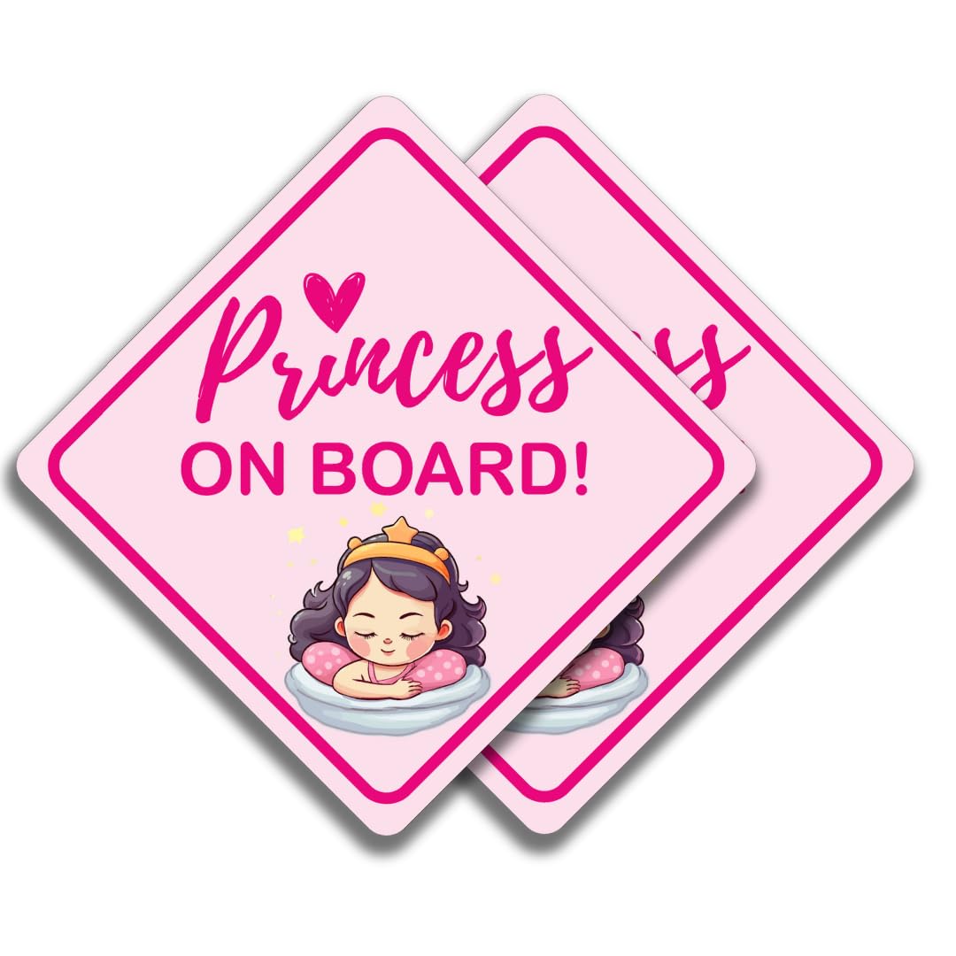 STIXORAMA Baby on Board Princess sticker on car window provides visibility for drivers
