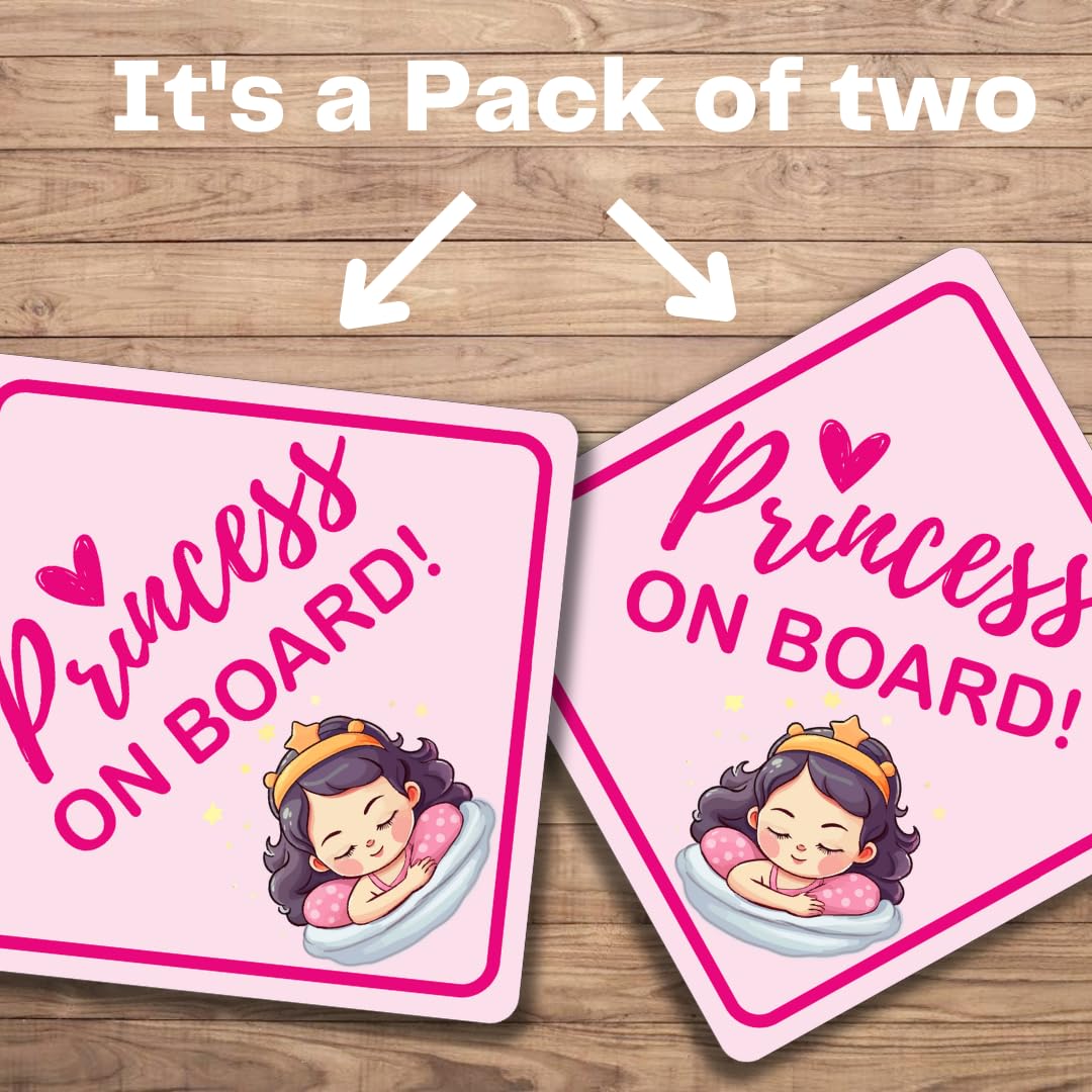 STIXORAMA Princess Baby on Board sticker on window with removable vinyl design