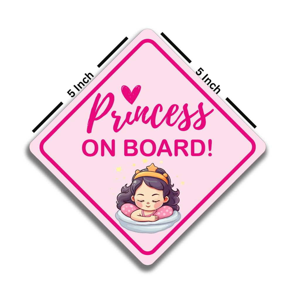 STIXORAMA Princess on Board decal uses no suction cups for easy installation