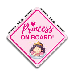 STIXORAMA Princess on Board decal uses no suction cups for easy installation