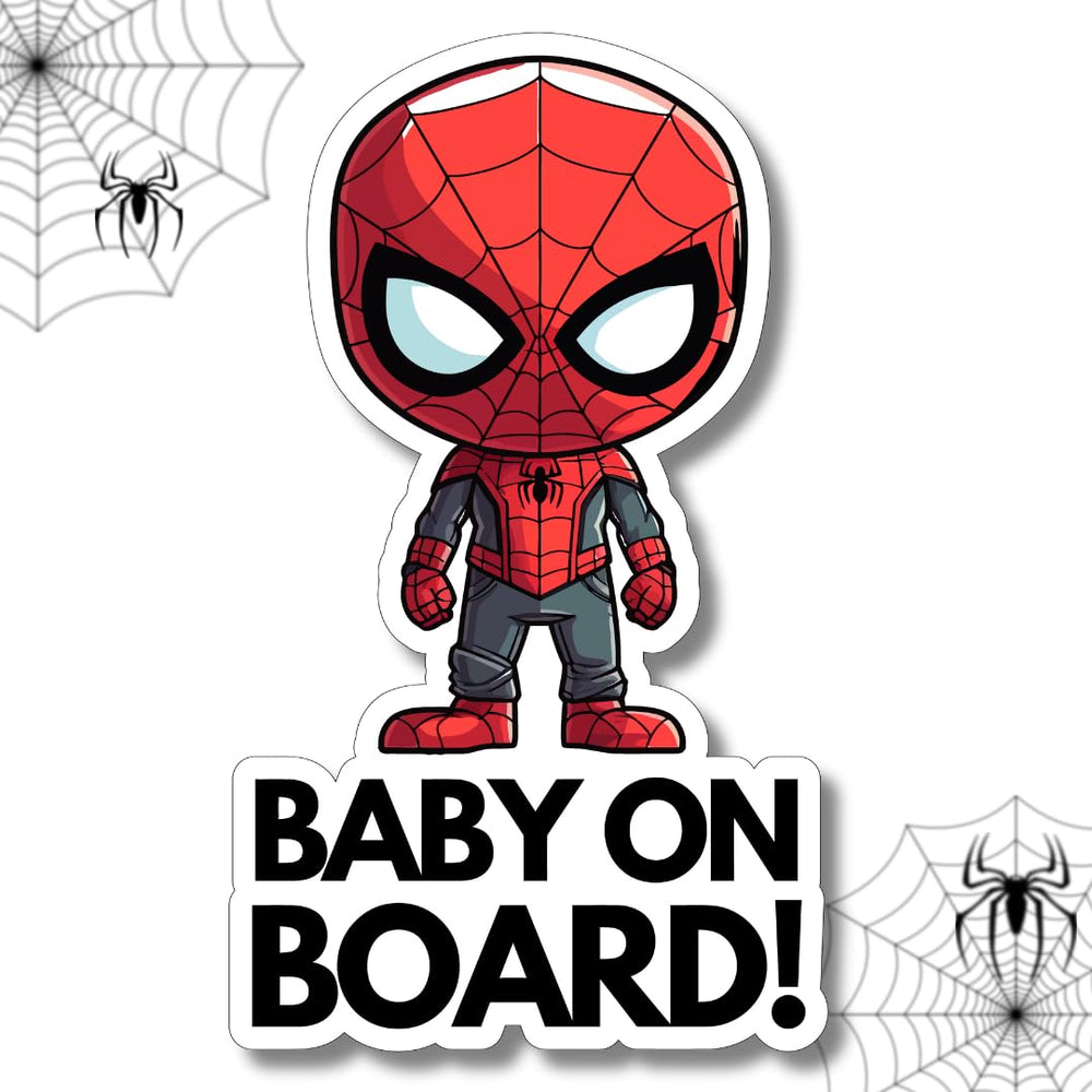 STIXORAMA spider-baby-on-board sticker on back window boosts driver awareness