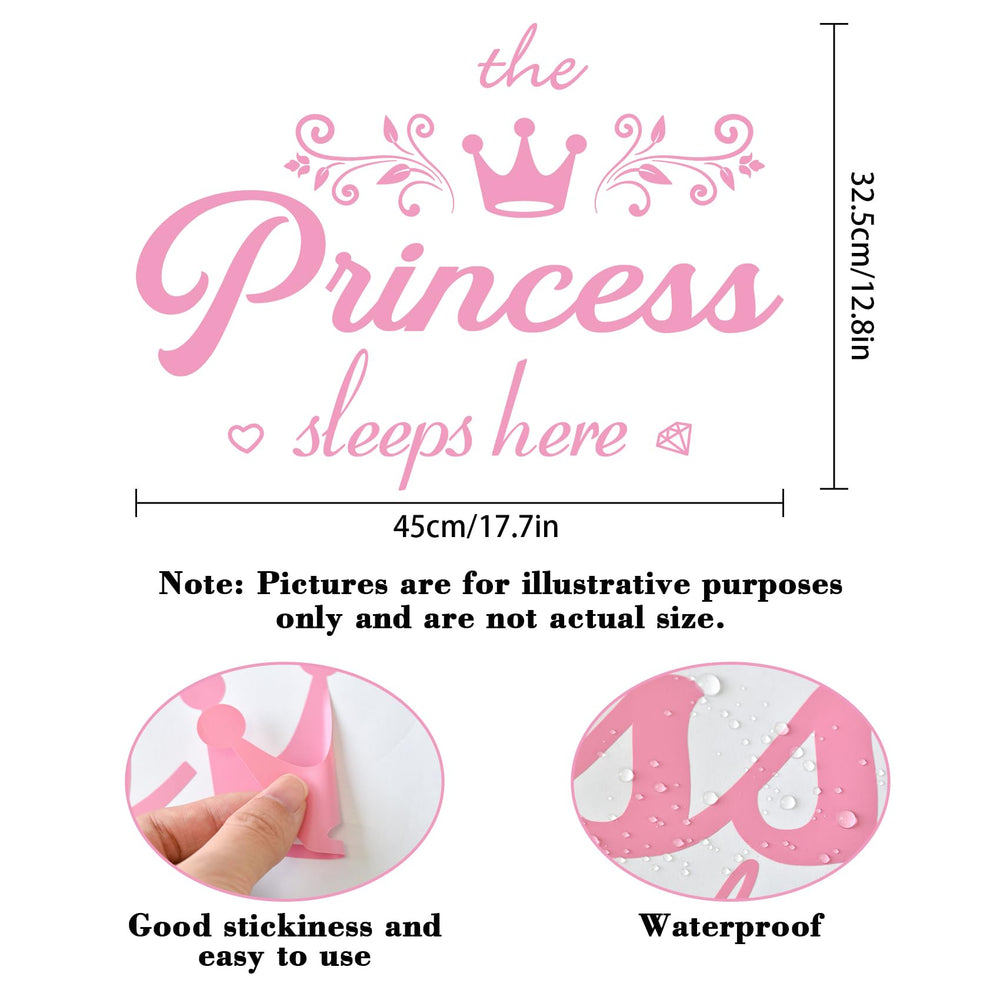 STNRST-IN Princess sleeps here sticker creates cozy bedtime atmosphere.