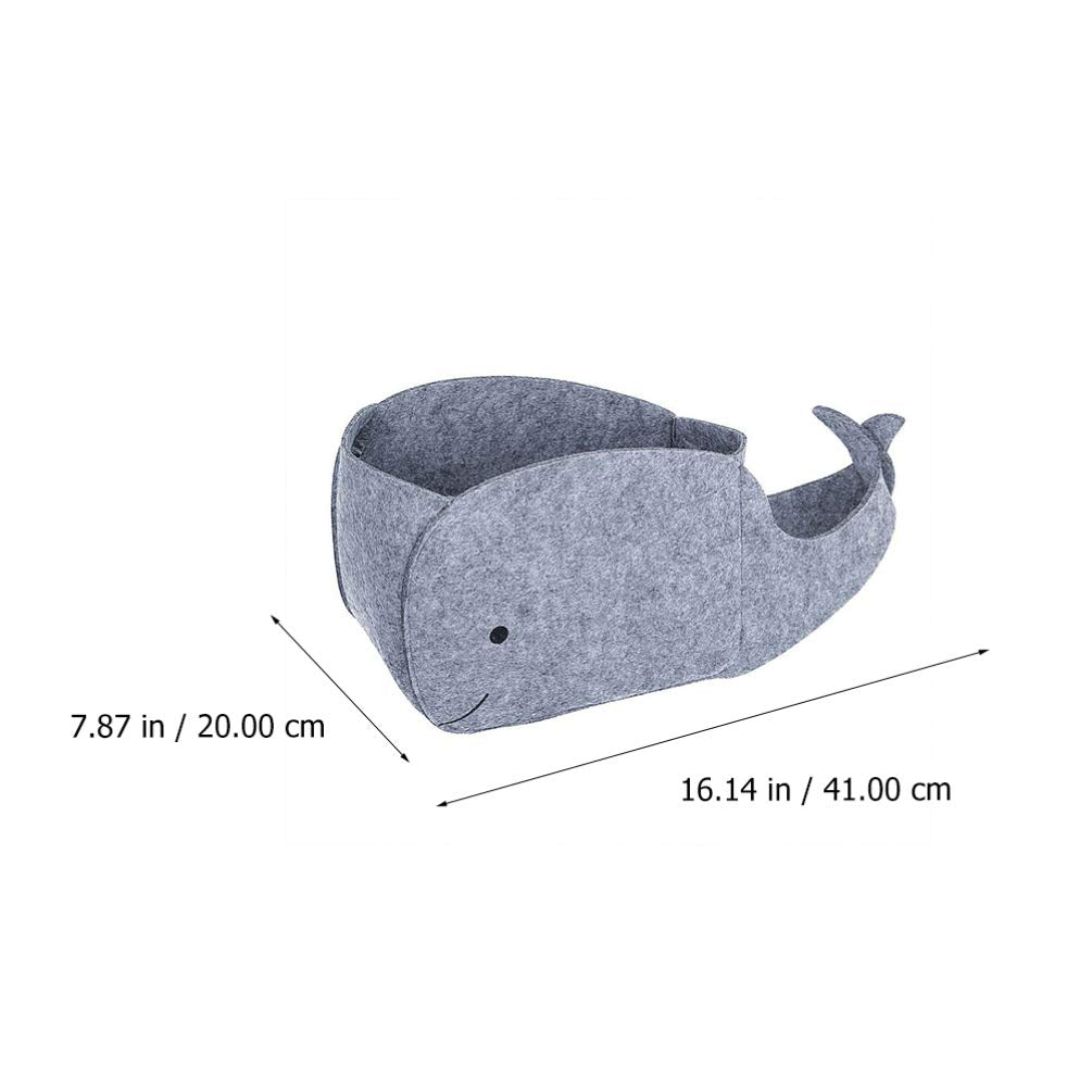 STOBOK whale-shaped felt storage bin in soft texture ideal for children's room decor
