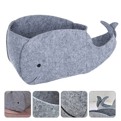 STOBOK foldable felt bin featuring whale design fits toy closet neatly