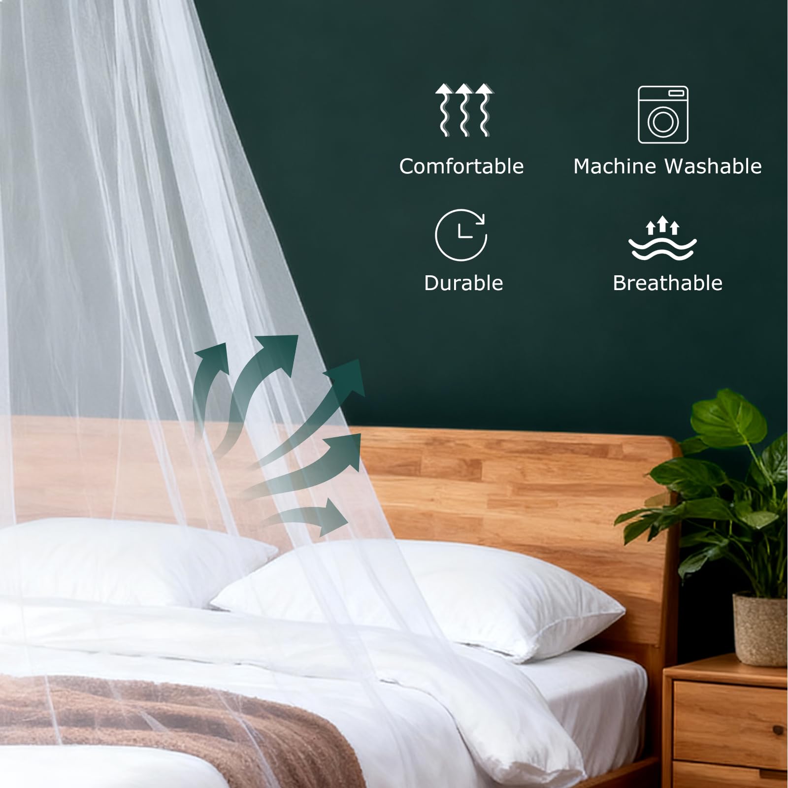 STOBOK full-size netting over crib fits most cribs for spacious sleeping