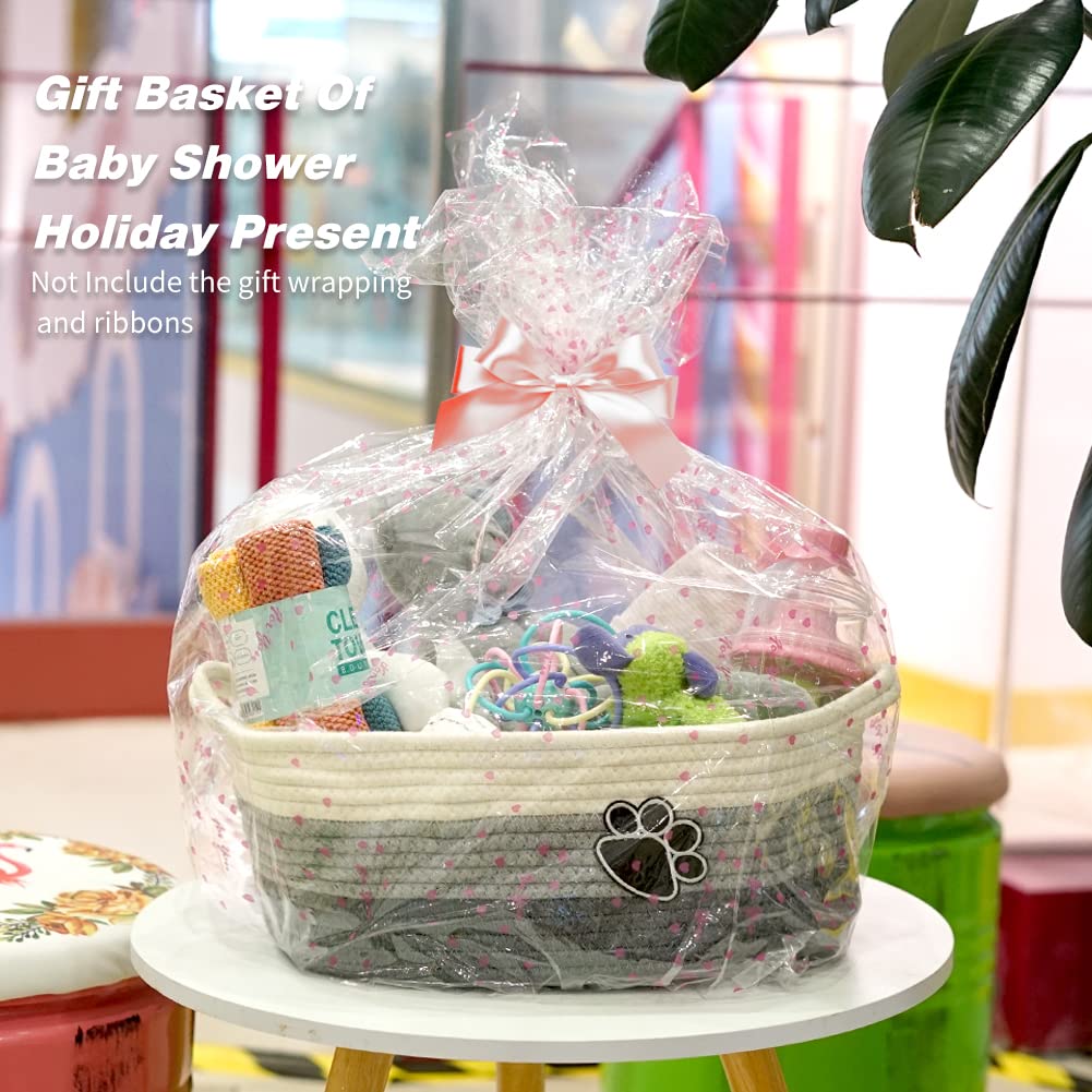 STOBS K cotton rope basket in grey-white ideal for nursery storage.
