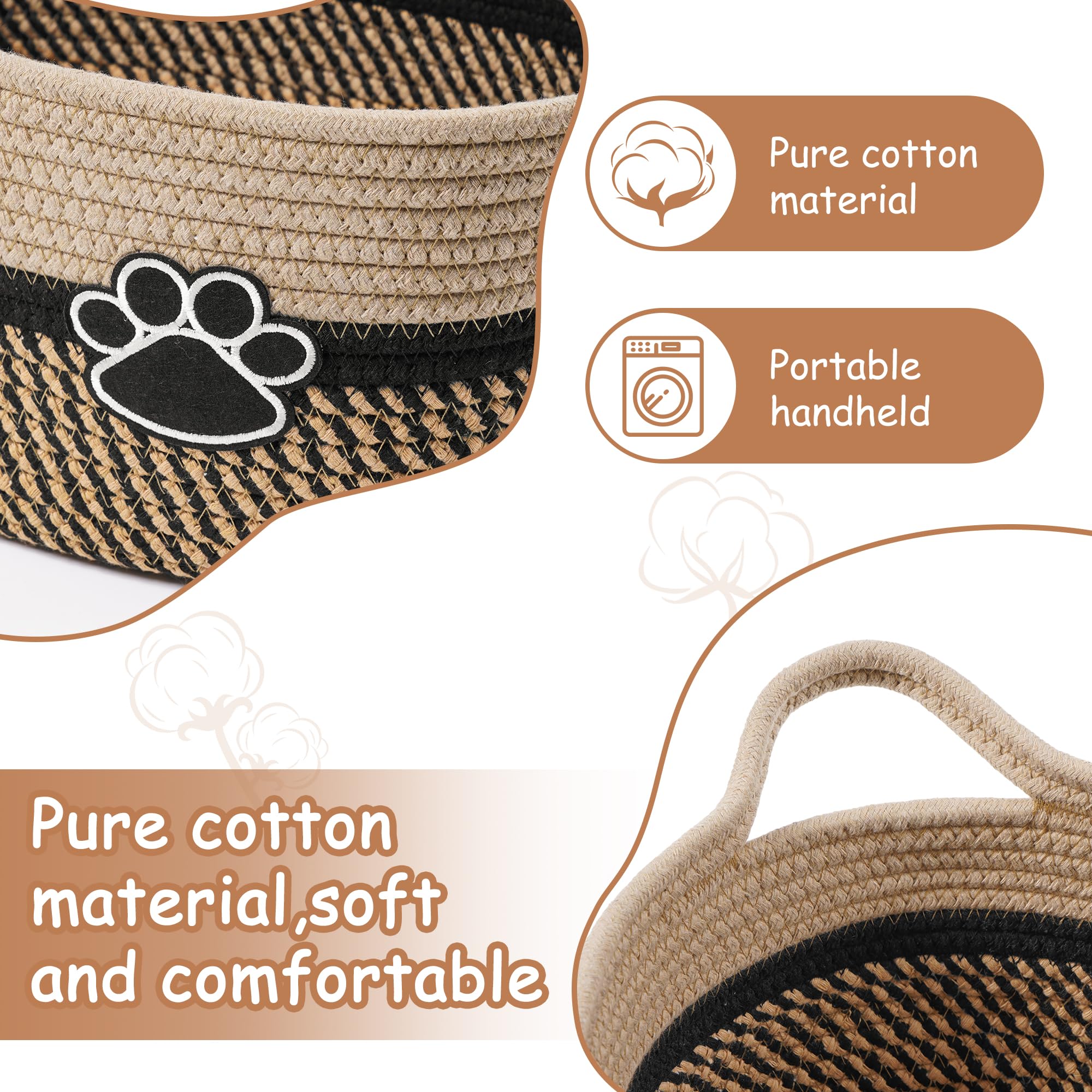 STOBSK cotton rope storage basket in living room for toy storage.
