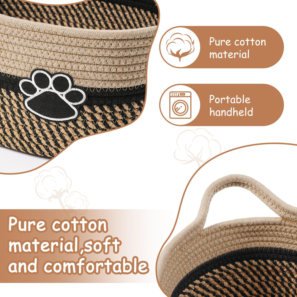 STOBSK cotton rope storage basket in living room for toy storage.