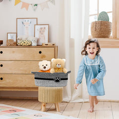 STOBSK nursery organizer basket in cotton for toy and essentials storage.