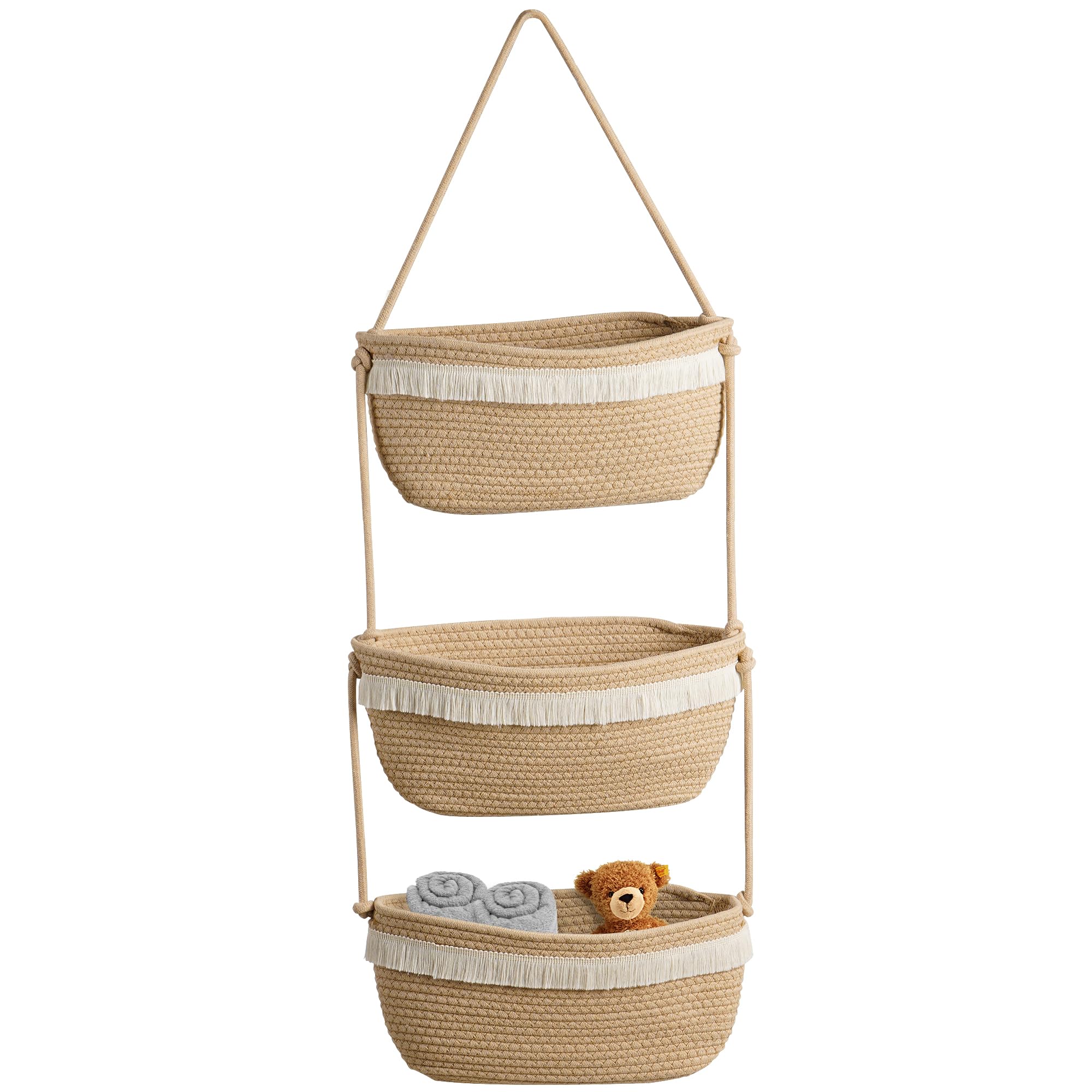 STOBS K over-the-door organizer basket beige keeps nursery clutter neatly stored