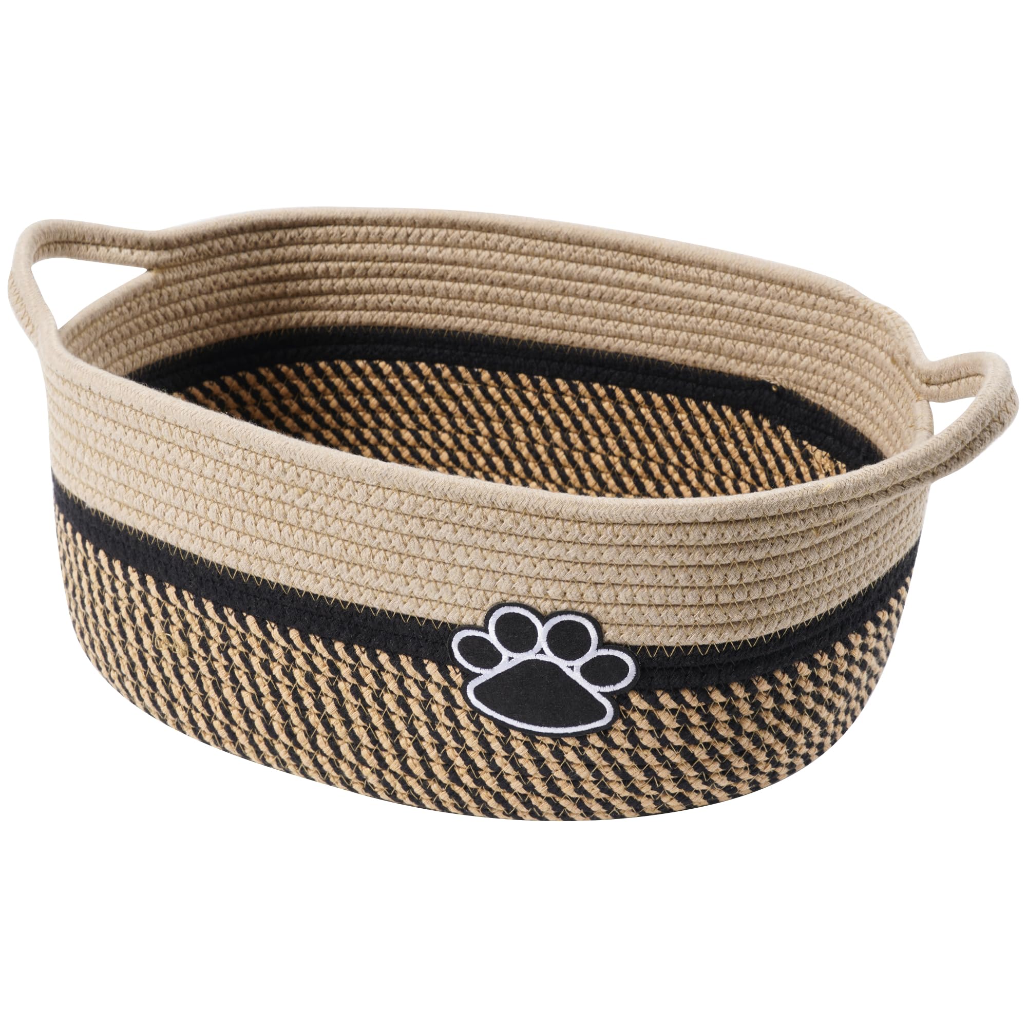 STOBSK small woven basket with handle for easy organization.