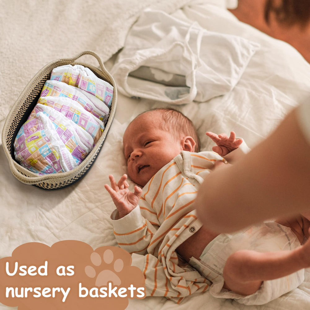 STOBSK storage basket for living room keeps magazines and toys organized.