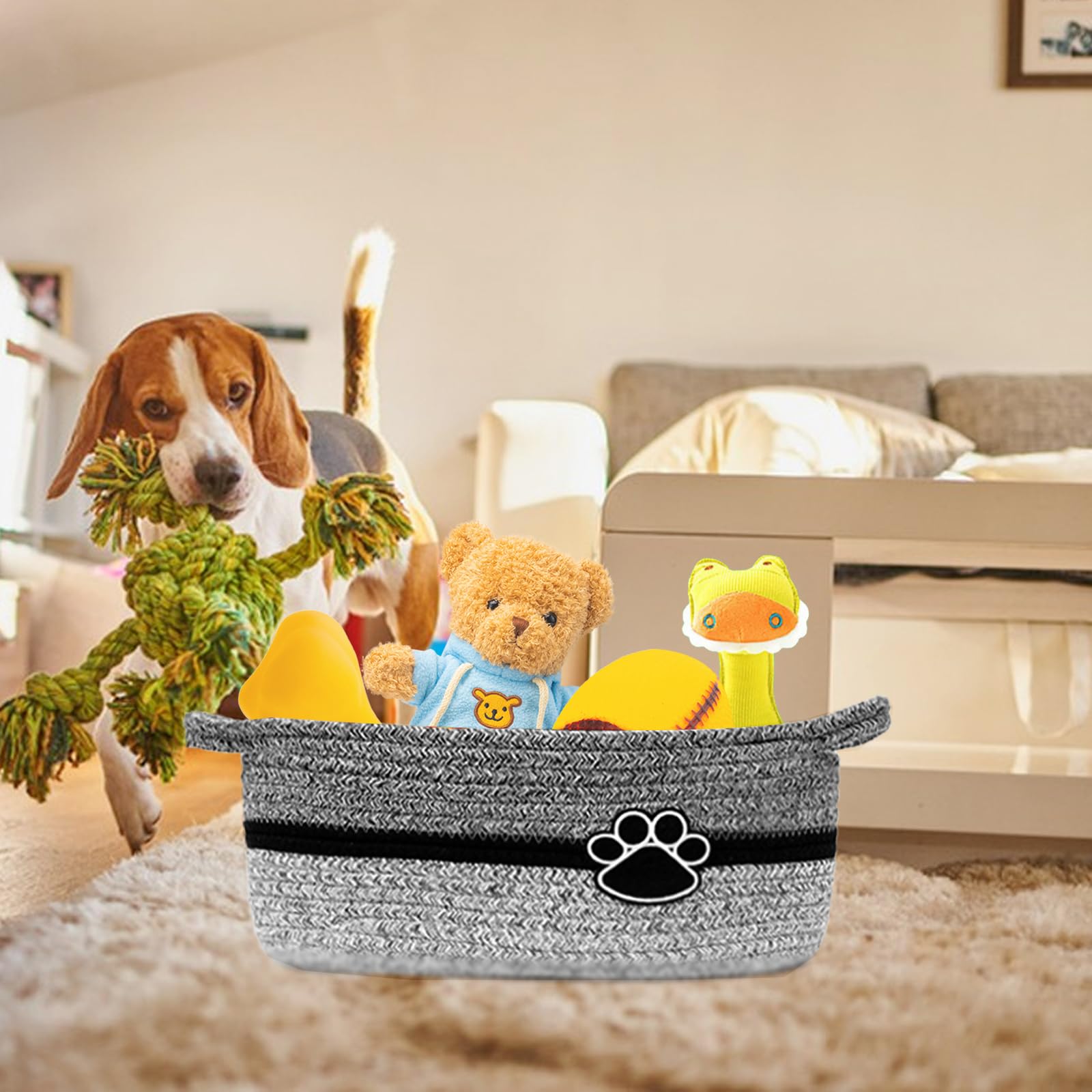 STOBSK versatile toy organizer basket suitable for living room and nursery.