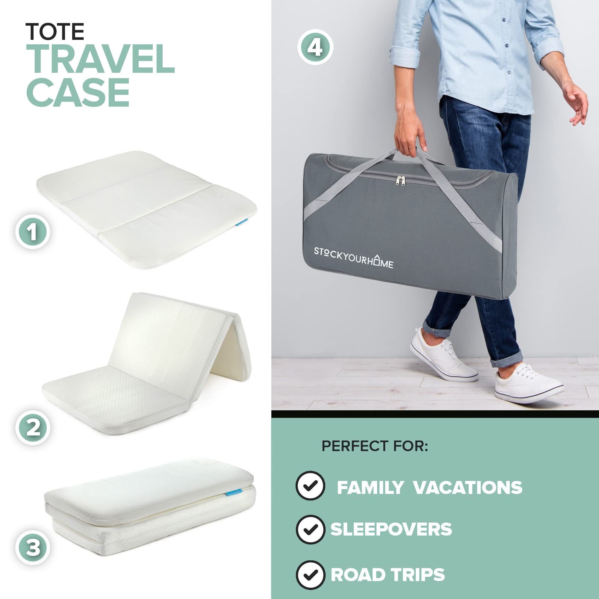 Stock Your Home travel case included bag demonstrates easy transport and storage