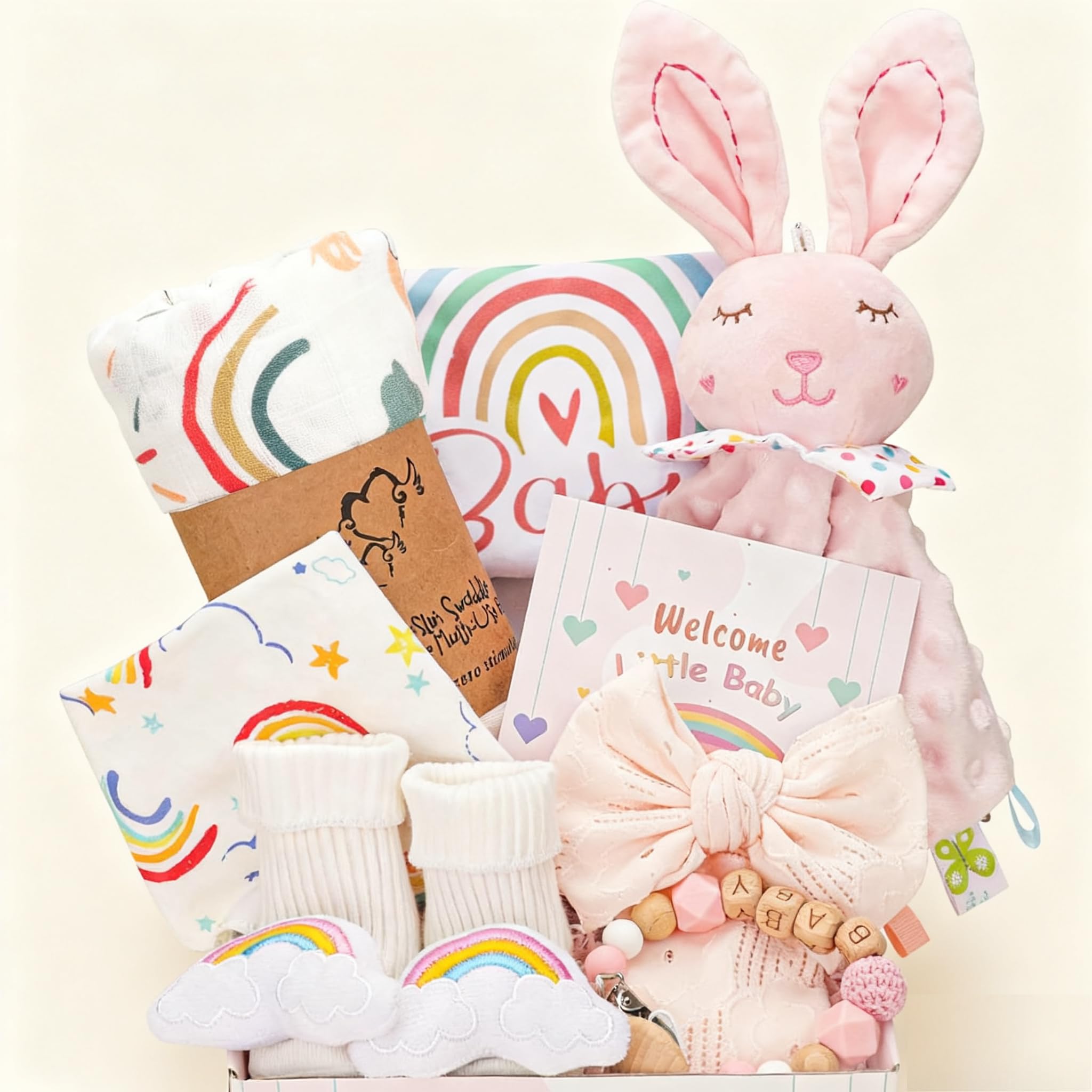 StoFurry onsie in rainbow gift box for a quick, adorable newborn outfit.