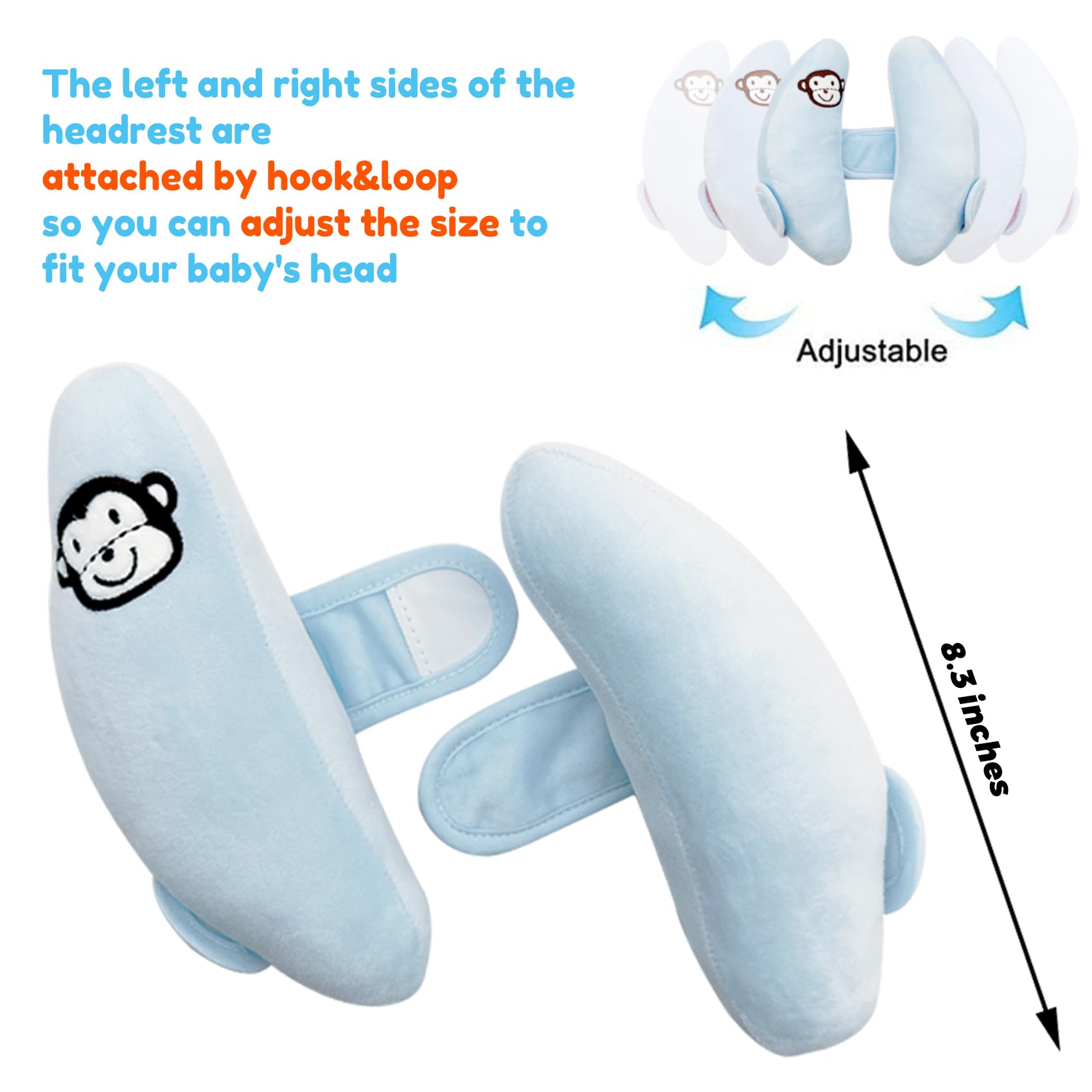 StoHua plush head neck cushion supporting neck in stroller