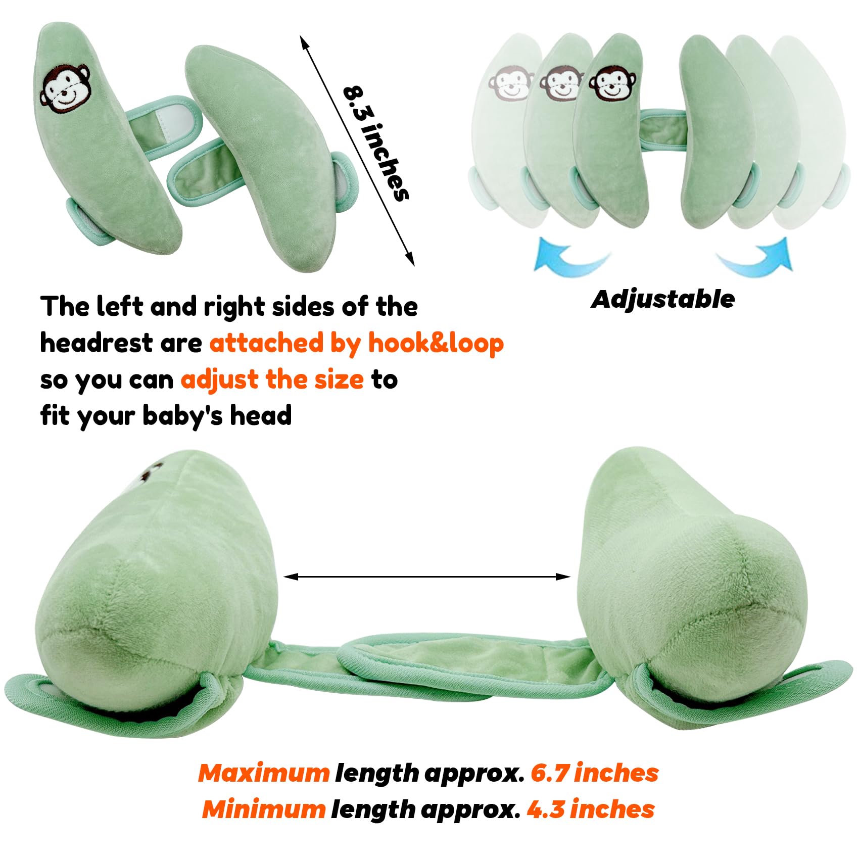 StoHua adjustable neck support demonstrates center-adjust design for growing babies.