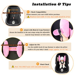 StoHua banana stroller headrest pillow pink for comfortable rides