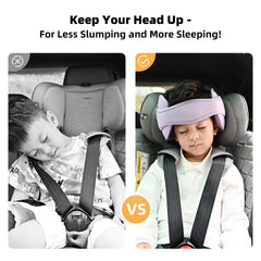 StoHua head support attached to car seat helps prevent neck wobble.
