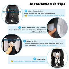StoHua stroller headrest gray cushions even during naps on outings