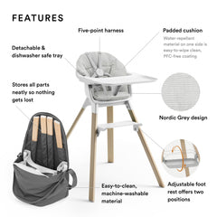 Stokke Clikk cushion Nordic Grey adds back and side support