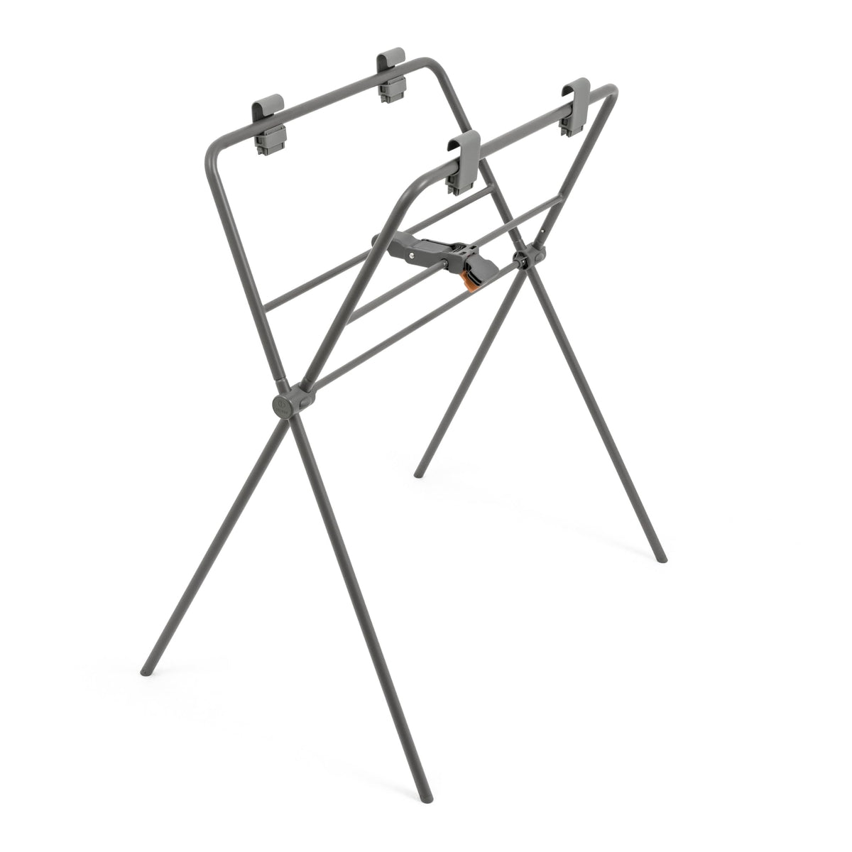 Stokke Flexi Bath Stand Grey assembly shows easy setup for quick bath time.
