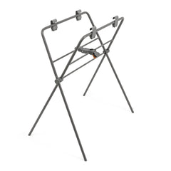 Stokke Flexi Bath Stand Grey assembly shows easy setup for quick bath time.