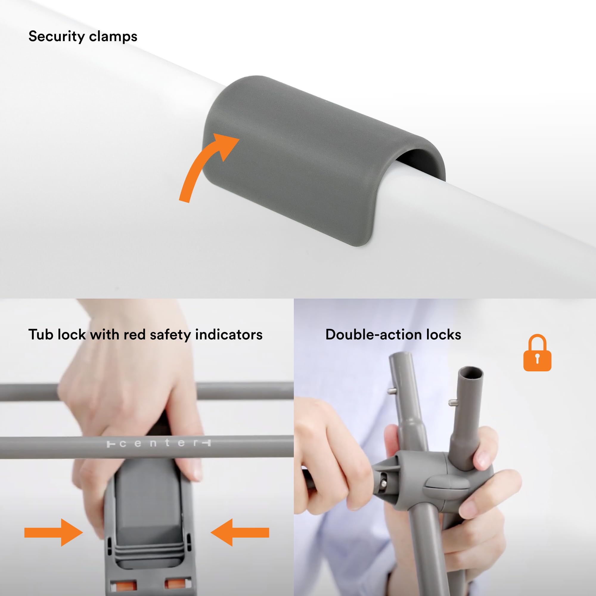 Stokke Flexi Bath Stand Grey towel rail adds convenient warm towels after baths.