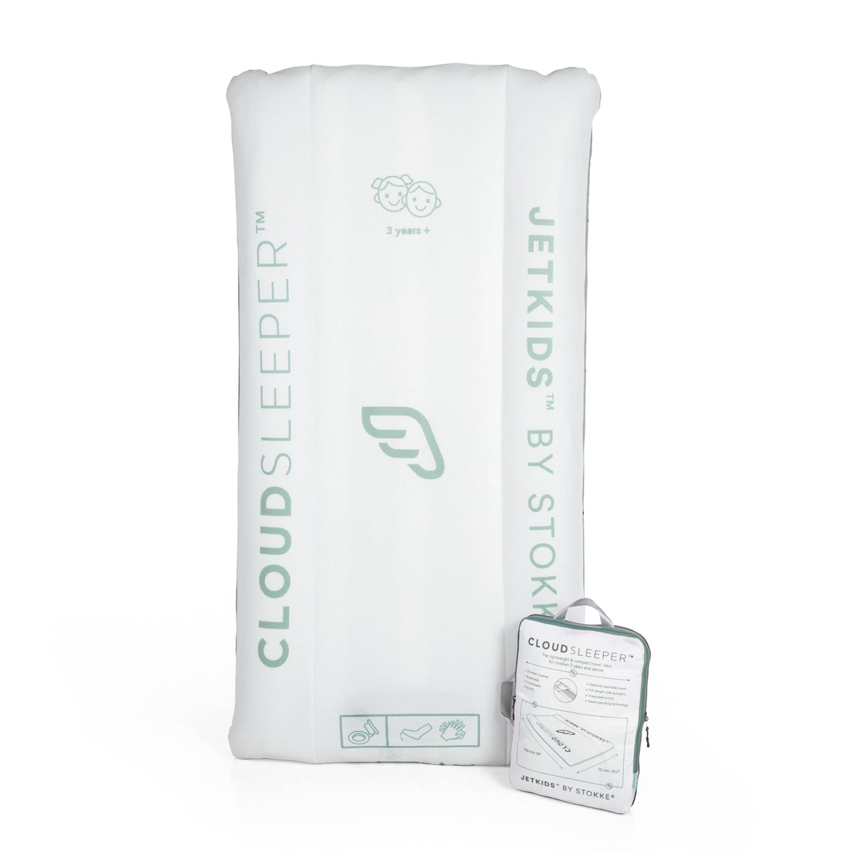 Stokke JetKids CloudSleeper inflated bed enabling safe travel sleep