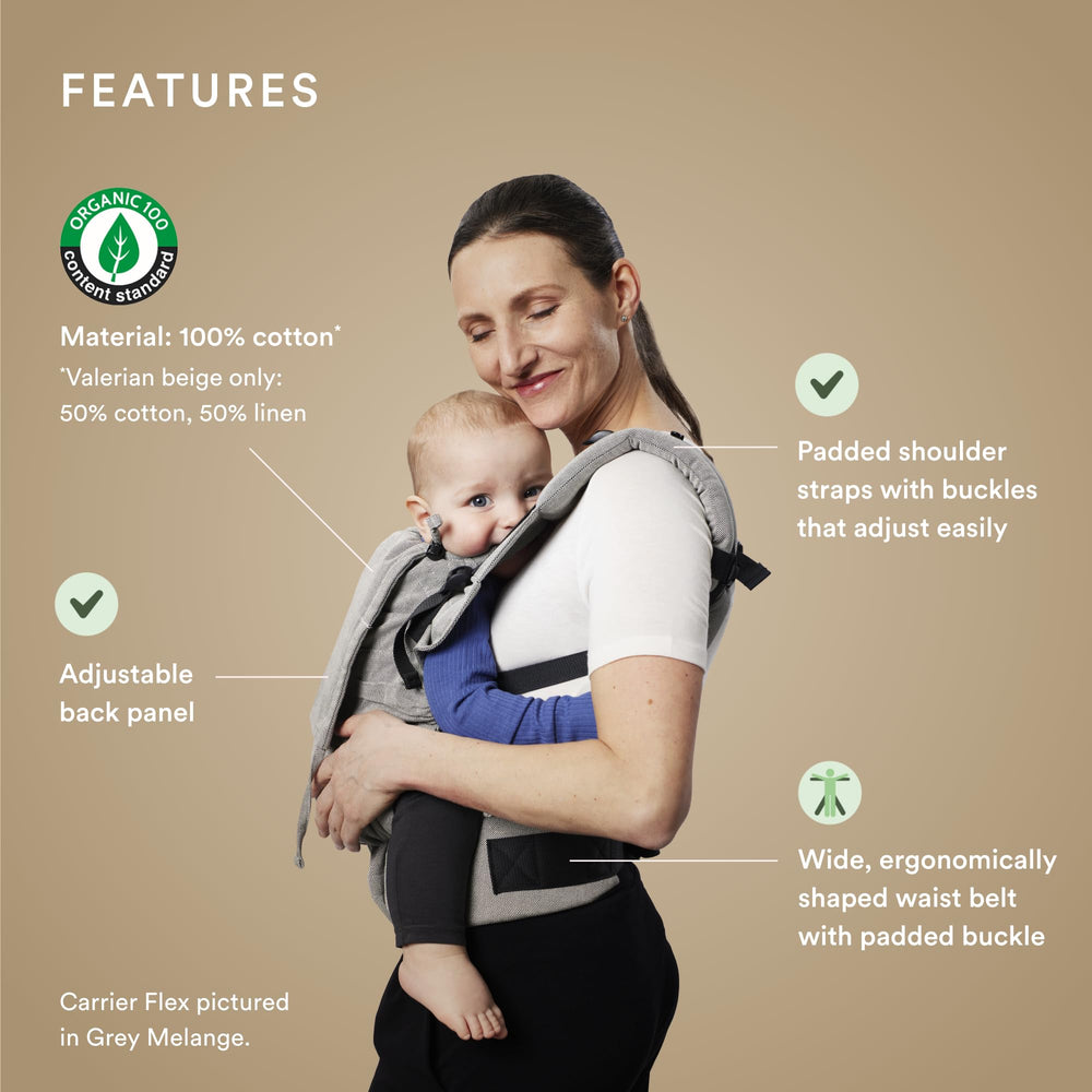 Stokke Limas Carrier Flex back carry view highlighting even weight distribution.