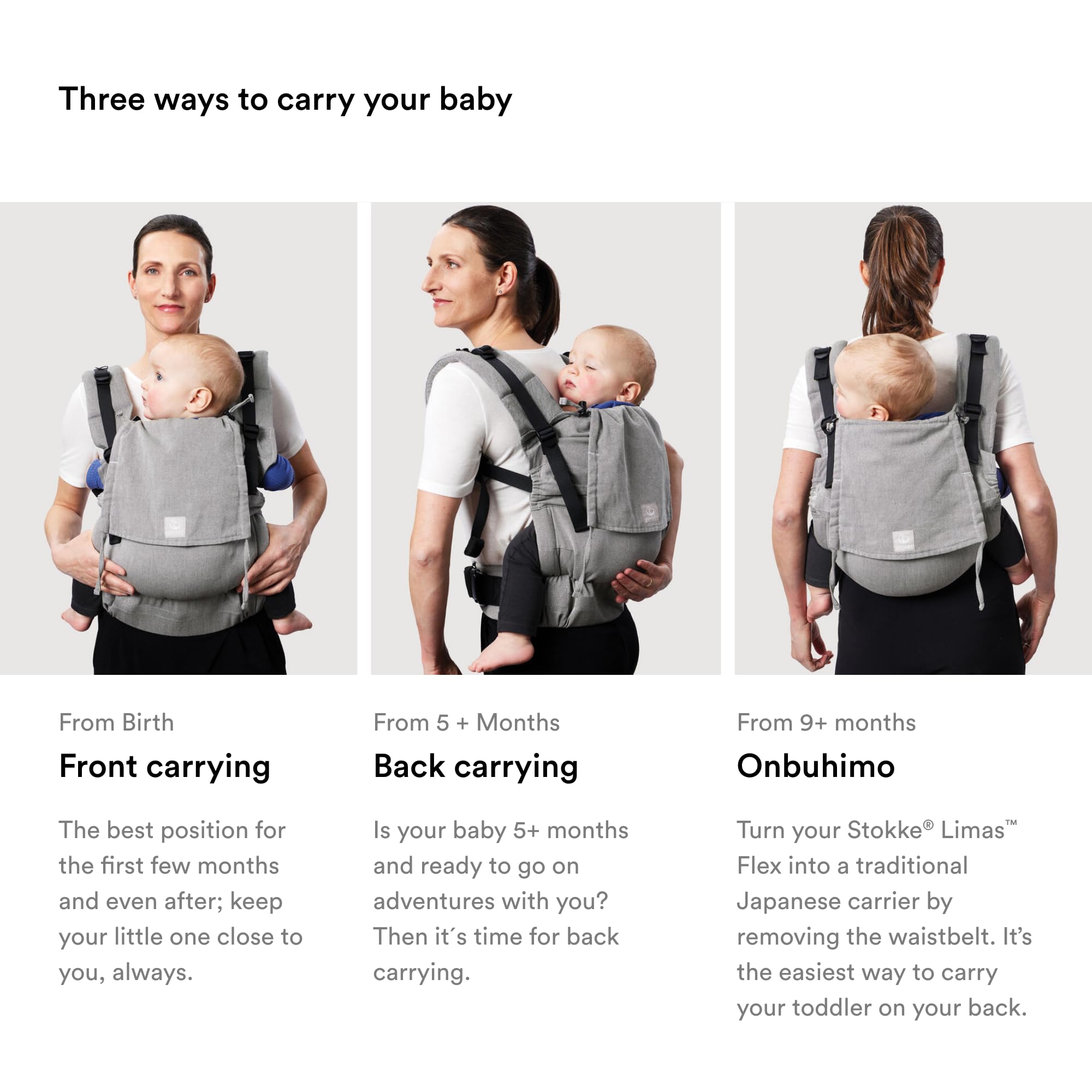 Stokke Limas Carrier Flex Glacier Green; organic cotton fabric meets OCS.