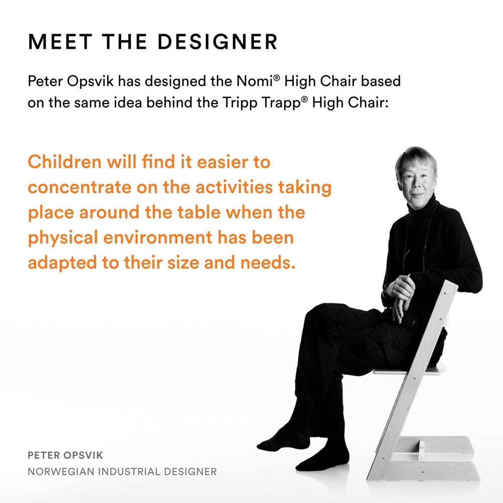 Stokke Nomi supports children 6-24 months through family mealtime.