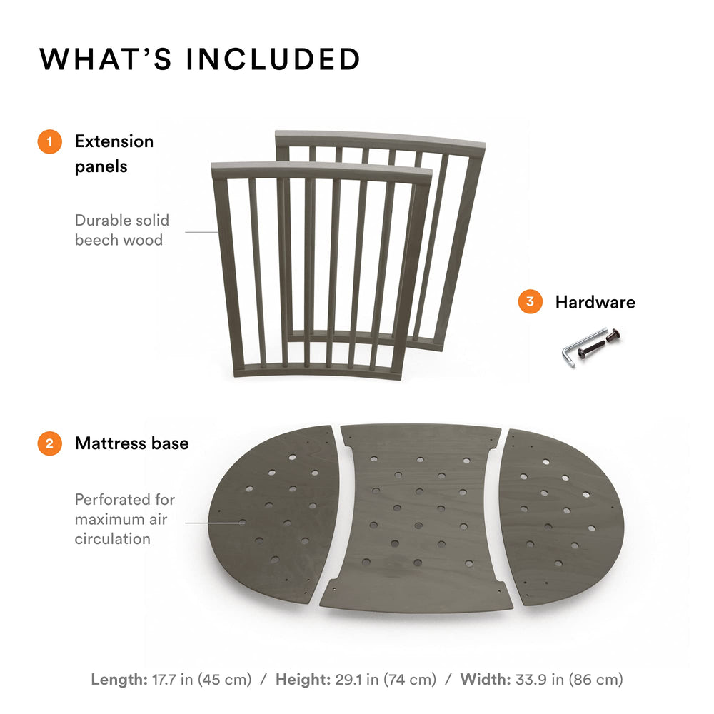 Stokke Sleepi Bed Extension V2 hazy grey compatibility note clarifies pre-September 2022 products